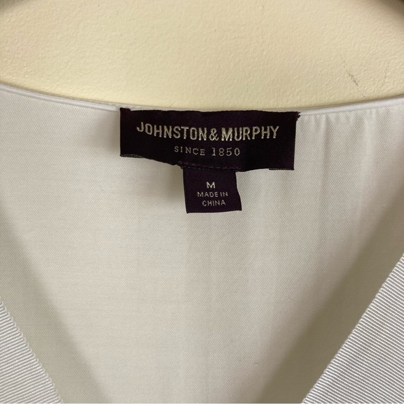 Johnston & Murphy Boho V-neck Ruffle Blouse Top White Size M - Picture 7 of 16